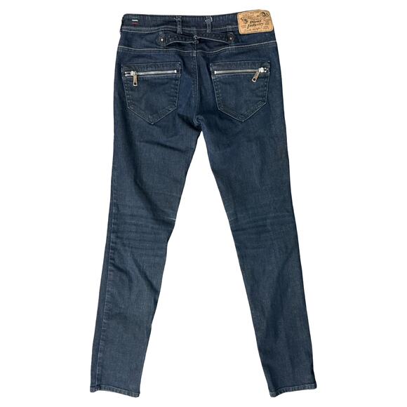 Diesel Dark Wash 008AA Stretch Clushy Back Zipper Low Rise Skinny Jeans size 29 - Picture 6 of 16
